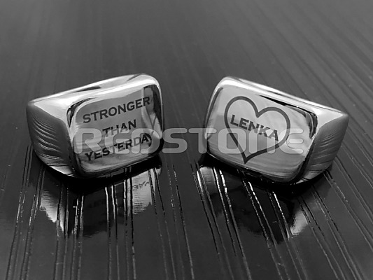 Pánsky prsteň z chirurgickej ocele s gravírovaním